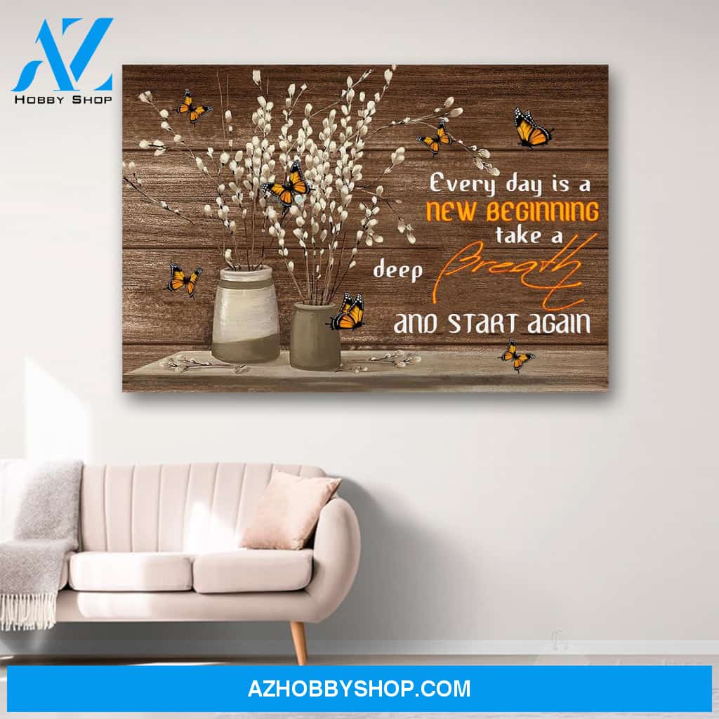 Jesus - Every Day Is A New Beginning Canvas Print Wall Art - Matte Canvas