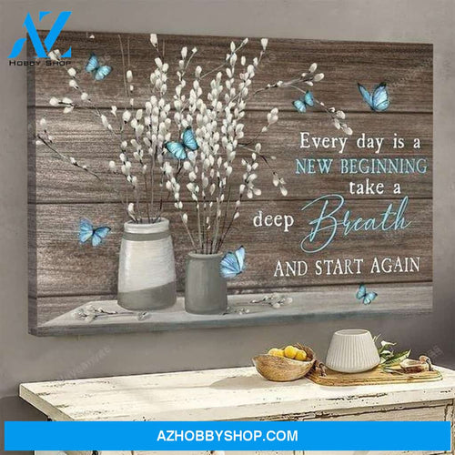 Jesus - Every day is a new beginning Jesus Landscape Canvas Print - Wall Art