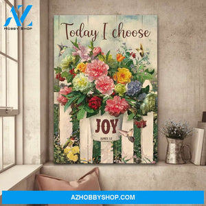 Jesus - Flower pot - Today I choose joy - Portrait Canvas Prints, Wall Art