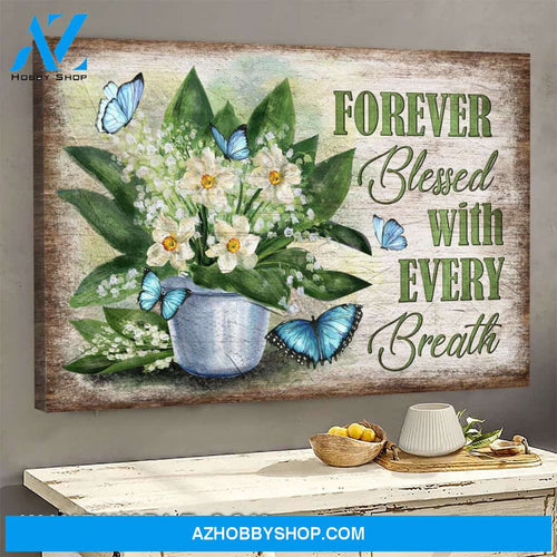 Jesus - Forever blessed with every breath - Landscape Canvas Prints, Wall Art