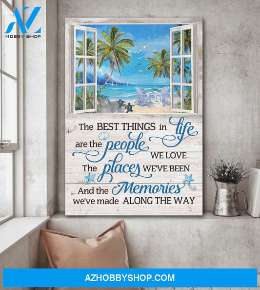 Jesus - Fresh beach landscape - The best thing in life - Portrait Canvas Prints, Wall Art