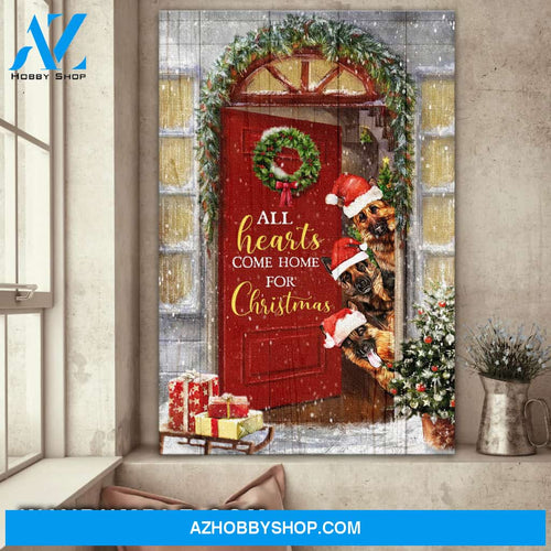 Jesus - German Shepherd - All hearts come home for Christmas - Portrait Canvas Prints, Wall Art