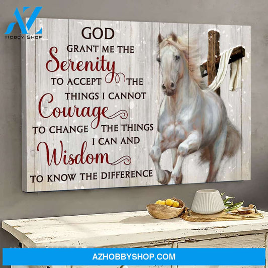 Jesus - God grant me the serenity to accept the things I cannot courage - Landscape Canvas Prints, Wall Art