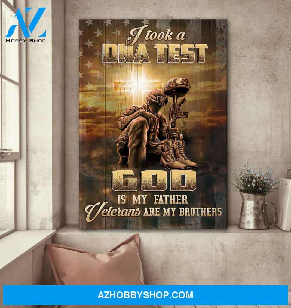 Jesus - God is my father Veterans are my brothers - Portrait Canvas Prints, Wall Art