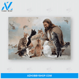Jesus God Landscape Canvas Wall Art - God Wall Art - God Surrounded By Cats