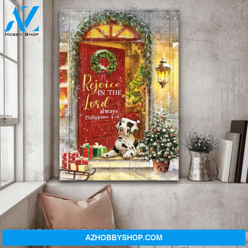 Jesus - Great Dane - Rejoice in the Lord - Jesus, dog Portrait Canvas Prints, Wall Art