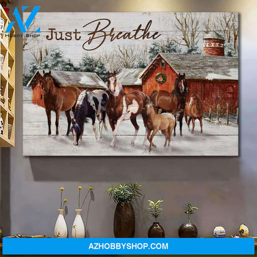 Jesus - Horse farm - Just breathe - Landscape Canvas Prints, Wall Art