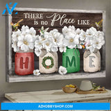 Jesus - Hummingbird and white flowers - There is no place like Home - Landscape Canvas Prints, Wall Art