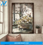 Jesus - Hummingbird by the window - Just breathe - Portrait Canvas Prints - Wall Art