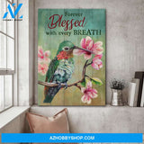 Jesus - Hummingbird - Forever blessed with every breath - Portrait Canvas Prints, Wall Art