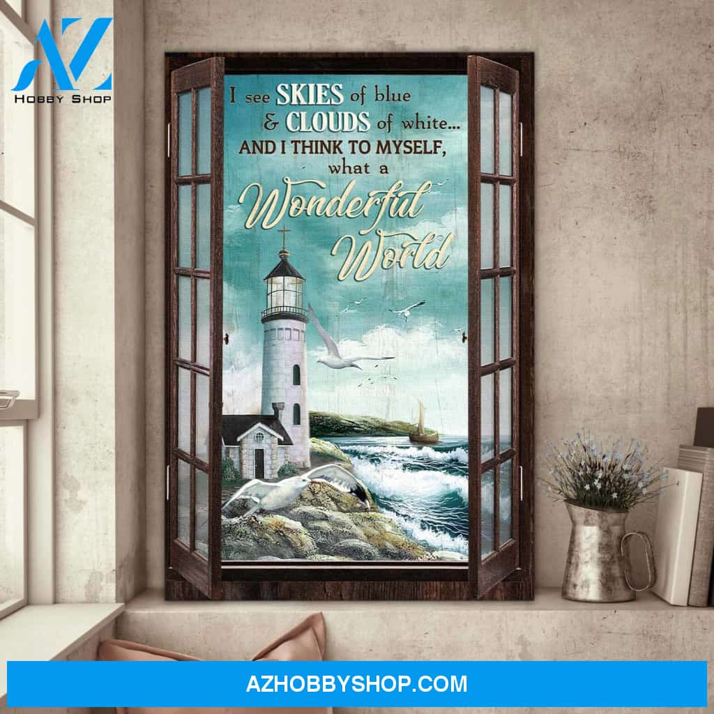 Jesus - I see skies of the blue and cloud of white - Portrait Canvas Prints, Wall Art