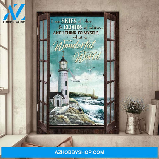 Jesus - I see skies of the blue and cloud of white - Portrait Canvas Prints, Wall Art
