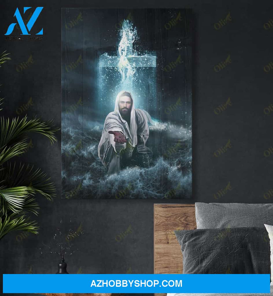Jesus In A Beautiful Sea Easter Canvas And Poster, Wall Decor Visual Art, Wall Poster, My Poster Wall