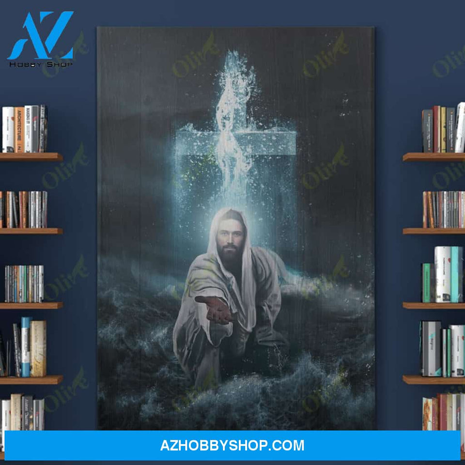 Jesus In A Beautiful Sea Easter Canvas And Poster, Wall Decor Visual Art, Wall Poster, My Poster Wall