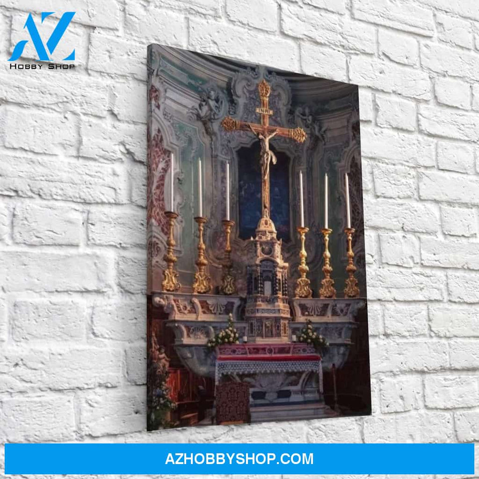 Jesus in the Church Canvas Art