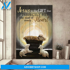 Jesus is the gift that fits perfectly in every heart Portrait Canvas Prints, Wall Art