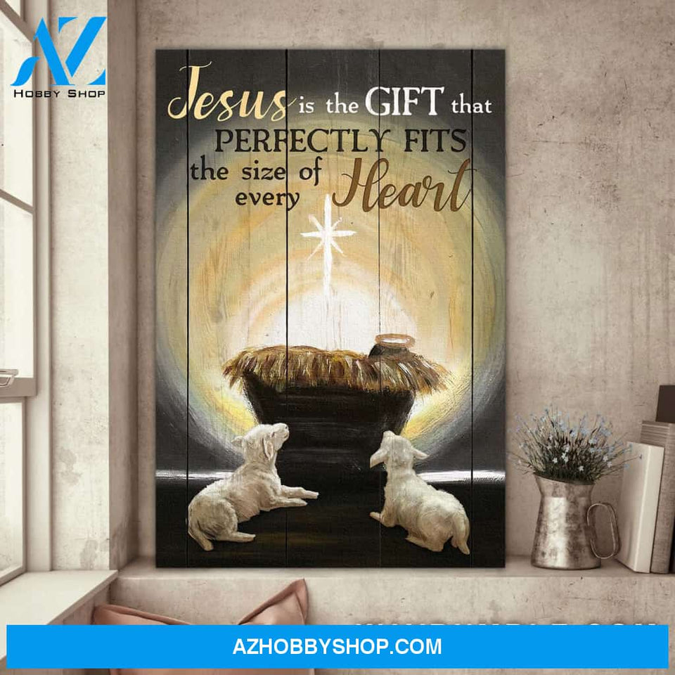 Jesus is the gift that fits perfectly in every heart Portrait Canvas Prints, Wall Art