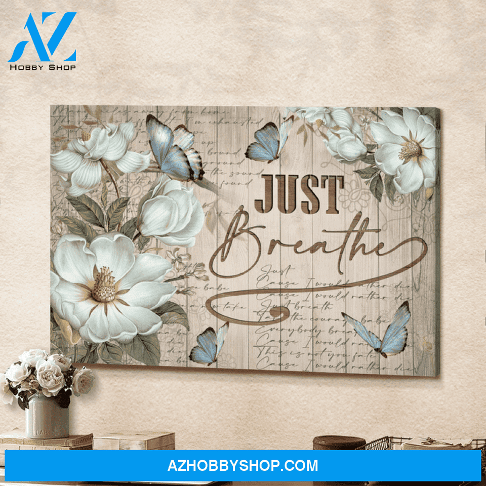 Jesus just breathe butterfly flower - Matte Canvas (1.25")