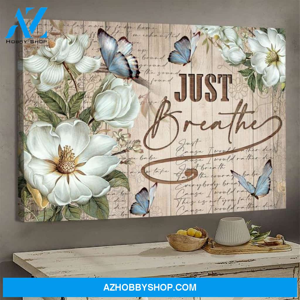 Jesus just breathe butterfly flower - Matte Canvas (1.25