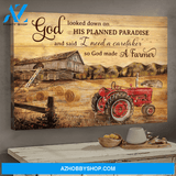 Jesus Landscape Canvas Wall Art - God Wall Art - So God Made A Farmer