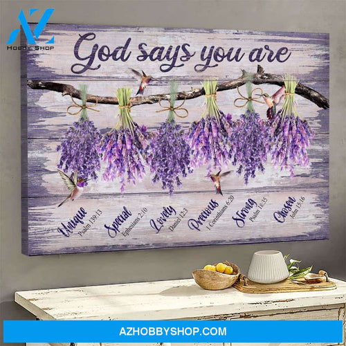 Jesus - Lavender - God says you are - Landscape Canvas Prints - Wall Art