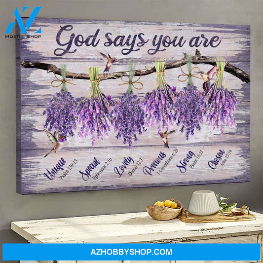 Jesus - Lavender - God says you are - Landscape Canvas Prints - Wall Art
