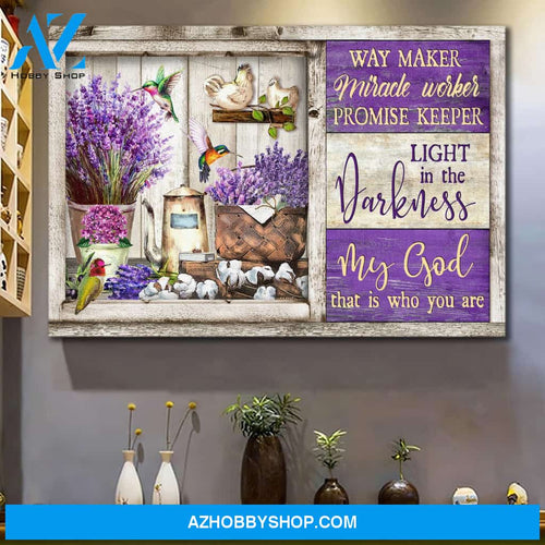 Jesus - Lavender - My God is the light in the darkness - Landscape Canvas Prints, Wall Art