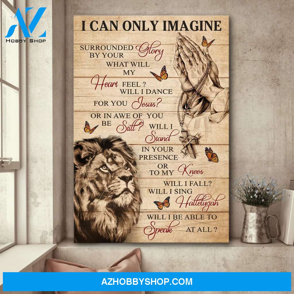Jesus - Lion and Jesus - I can only imagine - Portrait Canvas Prints, Wall Art