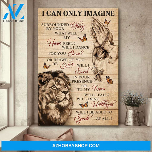 Jesus - Lion and Jesus - I can only imagine - Portrait Canvas Prints, Wall Art