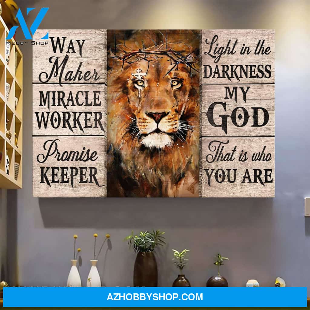 Jesus - Lion - Way maker, miracle worker - Landscape Canvas Prints, Wall Art