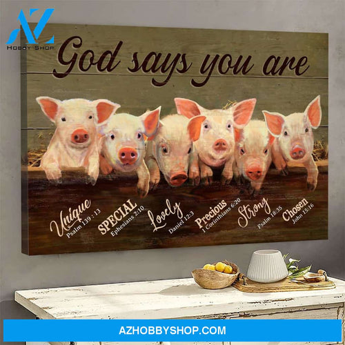 Jesus - Lovely pigs - God says you are - Landscape Canvas Prints, Wall Art