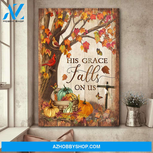 Jesus - Maple tree - His grace fall on us - Portrait Canvas Prints, Wall Art