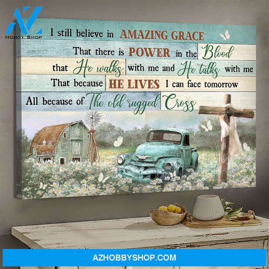 Jesus - On the beautiful field - I still believe in amazing grace - Landscape Canvas Prints, Wall Art