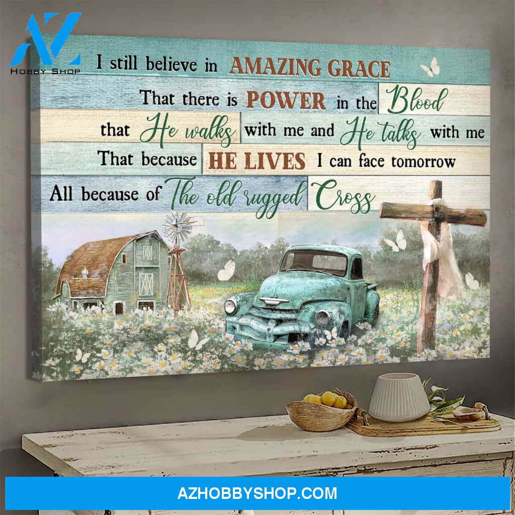 Jesus - On the beautiful field - I still believe in amazing grace - Landscape Canvas Prints, Wall Art