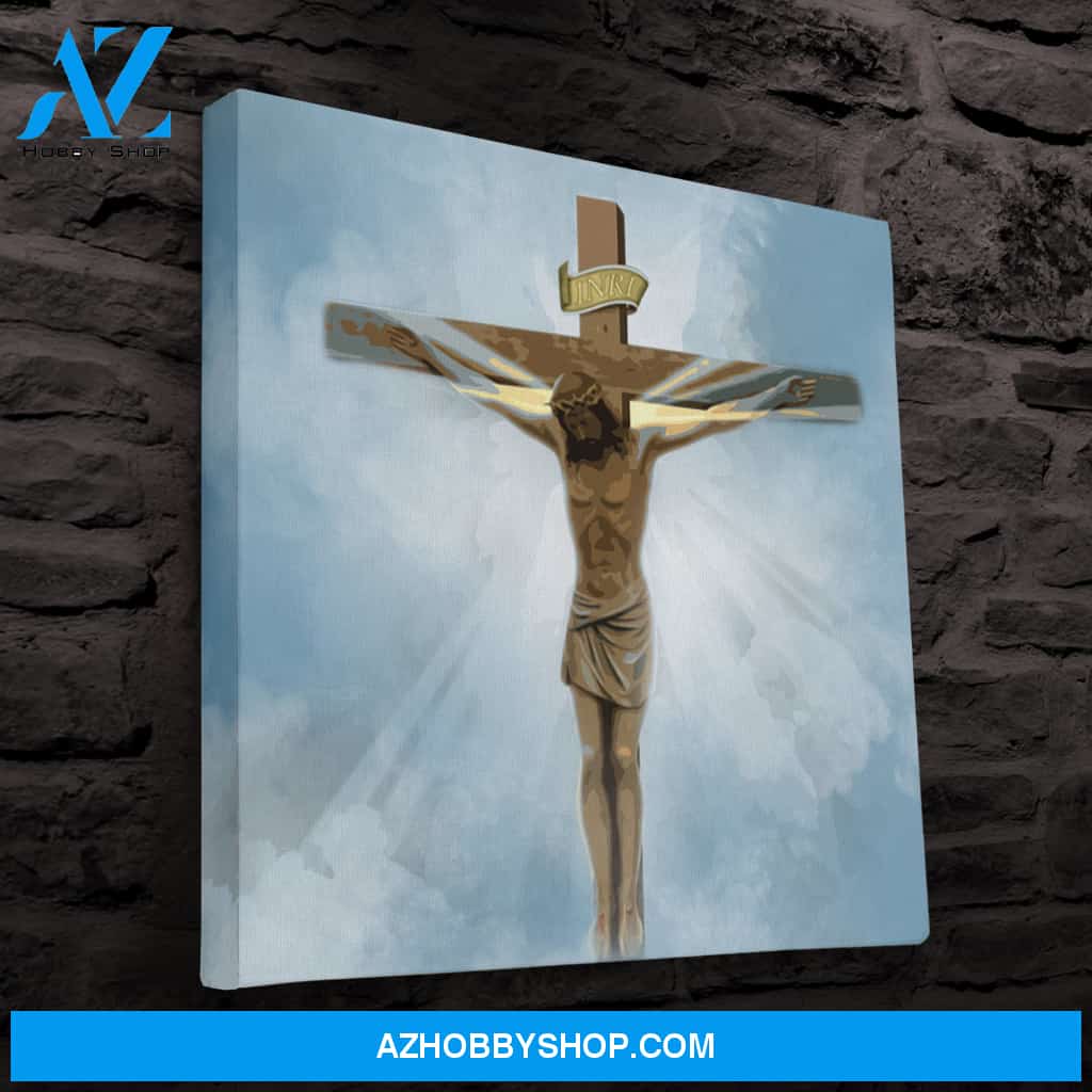 Jesus on the Cross Canvas, Wall Art, Home Decor, Gift for Her, Gift for Him