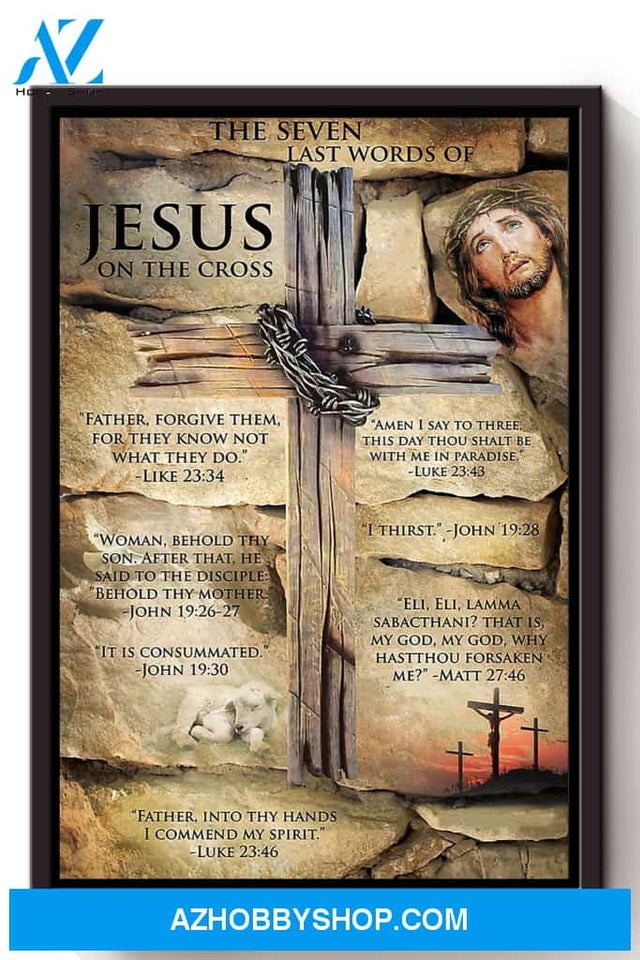 Jesus On The Cross Christian Wall Art Gift For Christmas Canvas And Poster, Wall Decor Visual Art