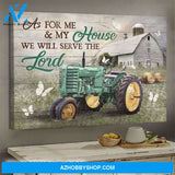 Jesus - On the peaceful farm - me & my house will serve the Lord - Landscape Canvas Prints, Wall Art