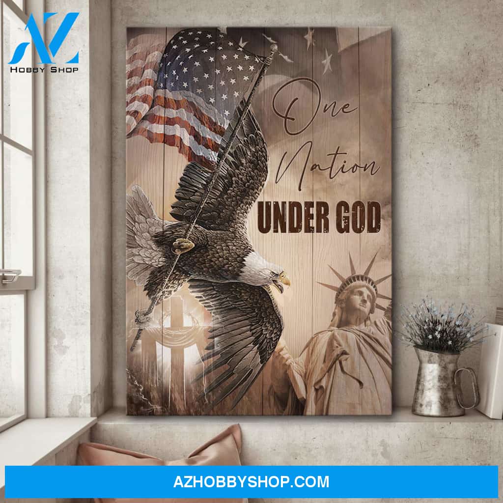 Jesus - One nation under God - Portrait Canvas Prints, Wall Art