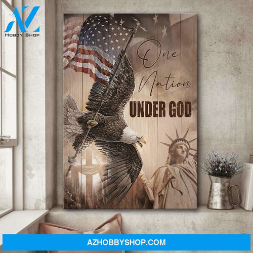 Jesus - One nation under God - Portrait Canvas Prints, Wall Art