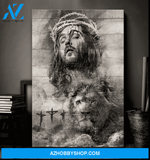 Jesus Portrait Canvas Wall Art - Jesus Wall Art - Jesus And Lion
