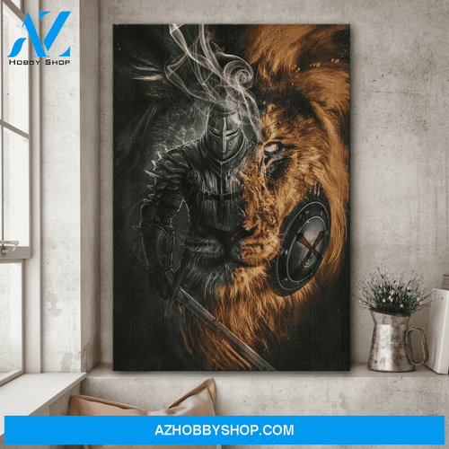 Jesus Portrait Canvas Wall Art - God Wall Art - Jesus - Awesome Warrior And Lion