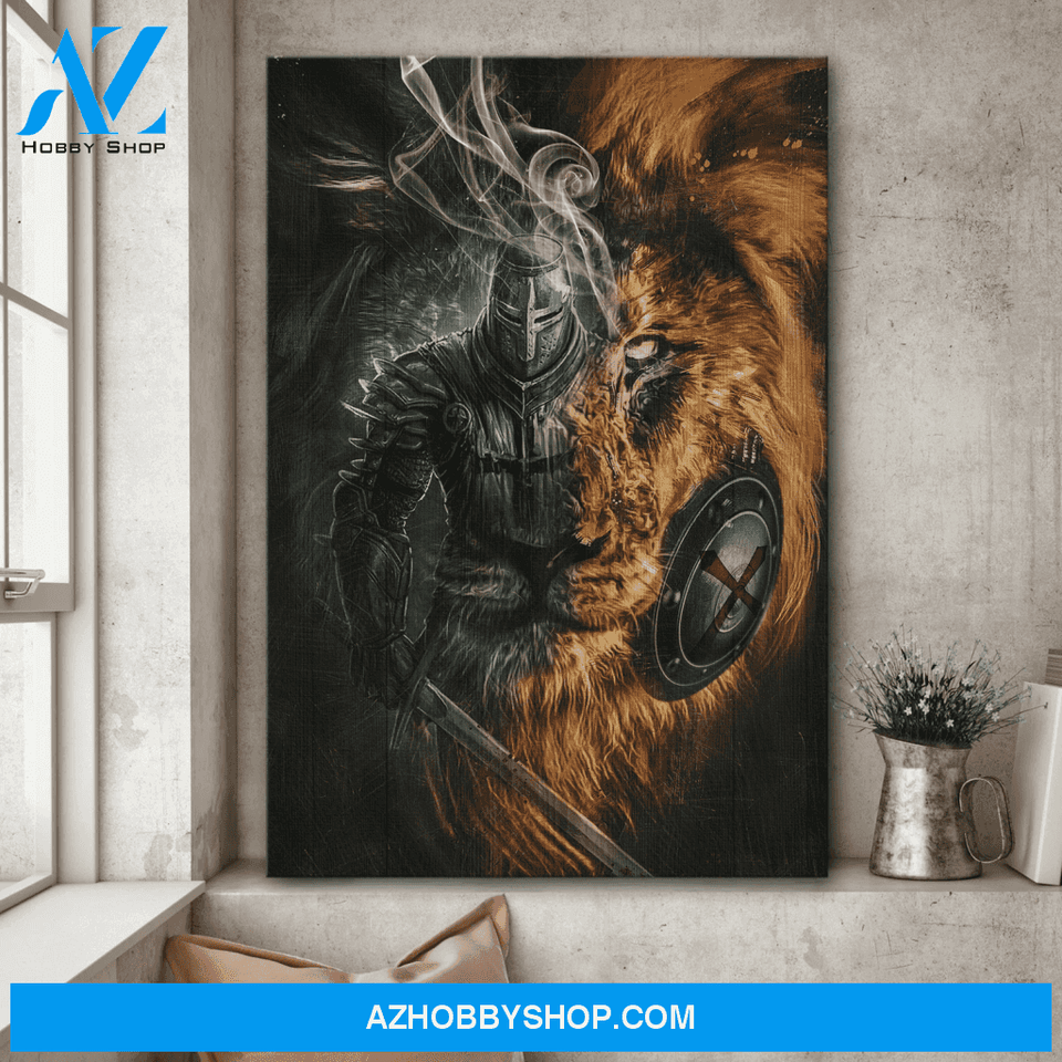 Jesus Portrait Canvas Wall Art - God Wall Art - Jesus - Awesome Warrior And Lion