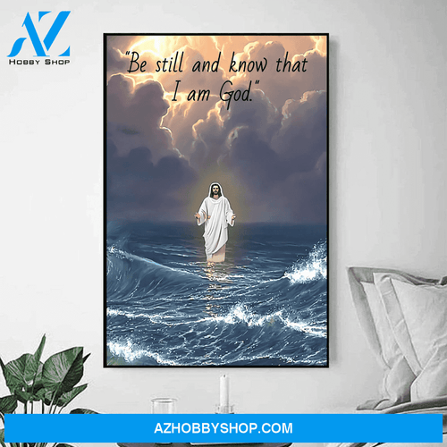 Jesus Portrait Canvas Wall Art - Jesus Wall Art - Be Still And Know That I Am God