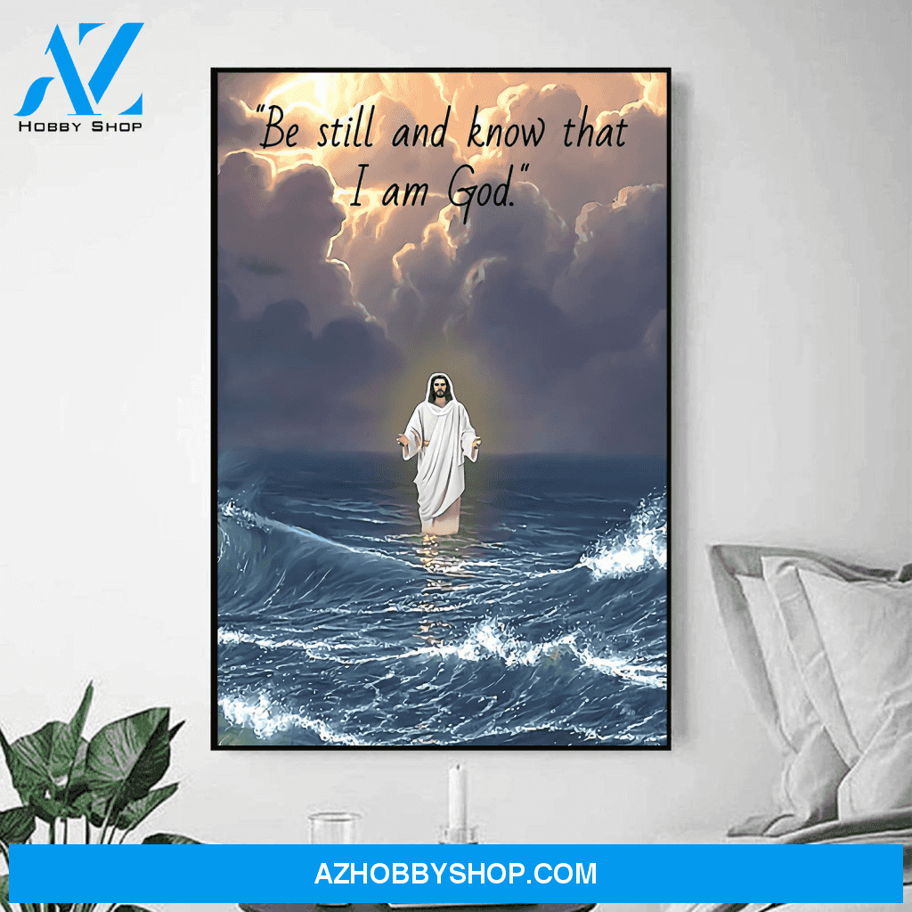 Jesus Portrait Canvas Wall Art - Jesus Wall Art - Be Still And Know That I Am God