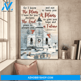 Jesus Portrait Canvas Wall Art - God Wall Art - Beautiful Church - For I Know The Plans I Have For You Jesus