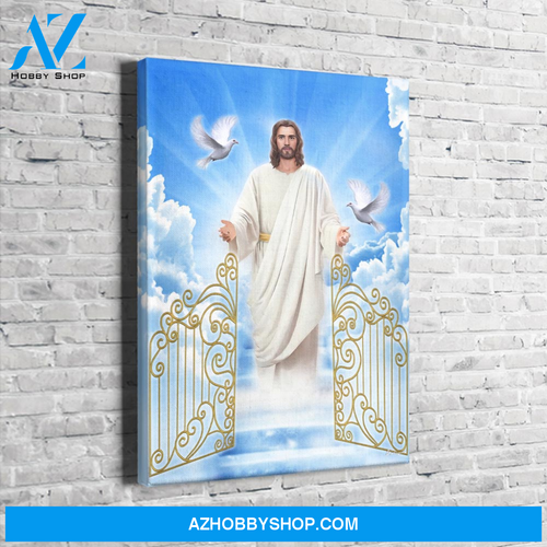Jesus Portrait Canvas Wall Art - Jesus Wall Art - Gates of Heaven