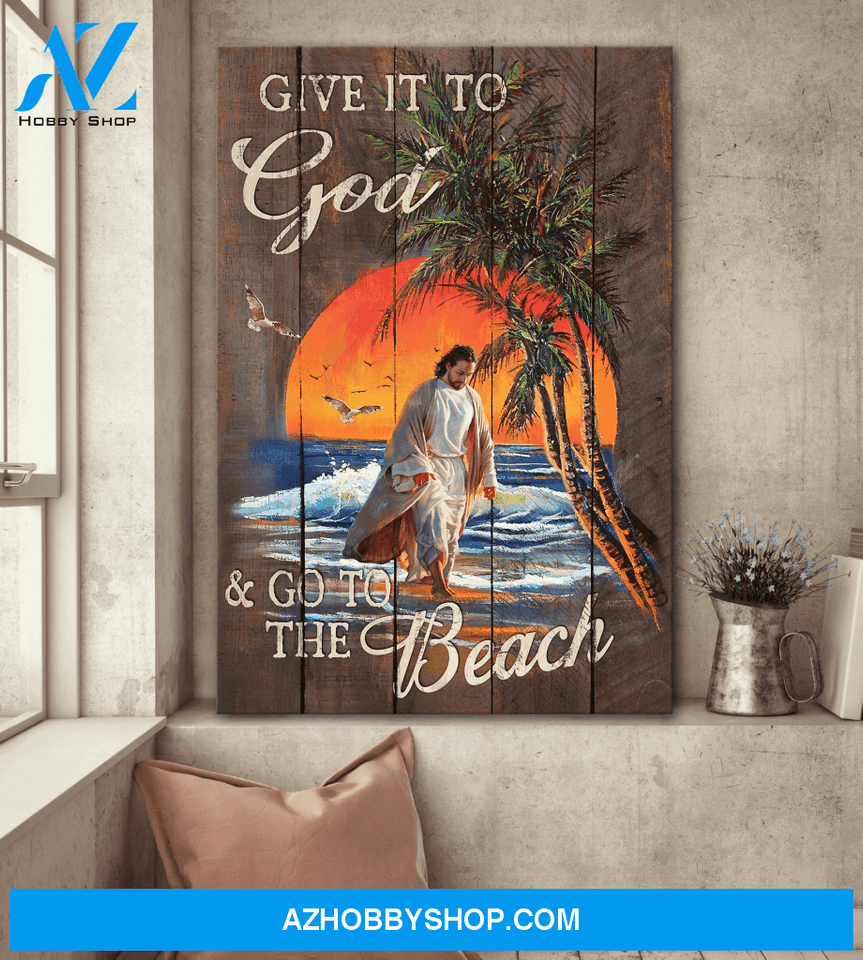 Jesus Portrait Canvas Wall Art - Jesus Wall Art - Give It To God