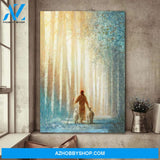 Jesus Portrait Canvas Wall Art - Jesus Wall Art - He Leadeth Me 1 - Jesus and Lambs