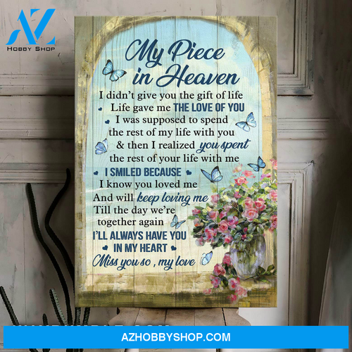 Jesus Portrait Canvas Wall Art - God Wall Art - Heaven - Butterfly And Rose - I'll Always Have You In My Heart