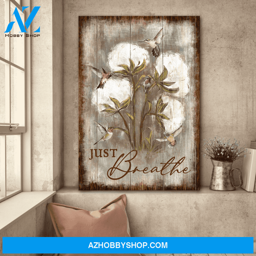 Jesus Portrait Canvas Wall Art - Jesus Wall Art - Hummingbird - Just Breathe